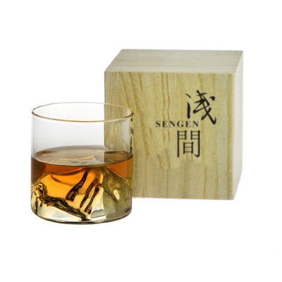 Whiskey Glass Crystal Ribbed Tumbler Japanese Design Bar Cocktail Kitchen