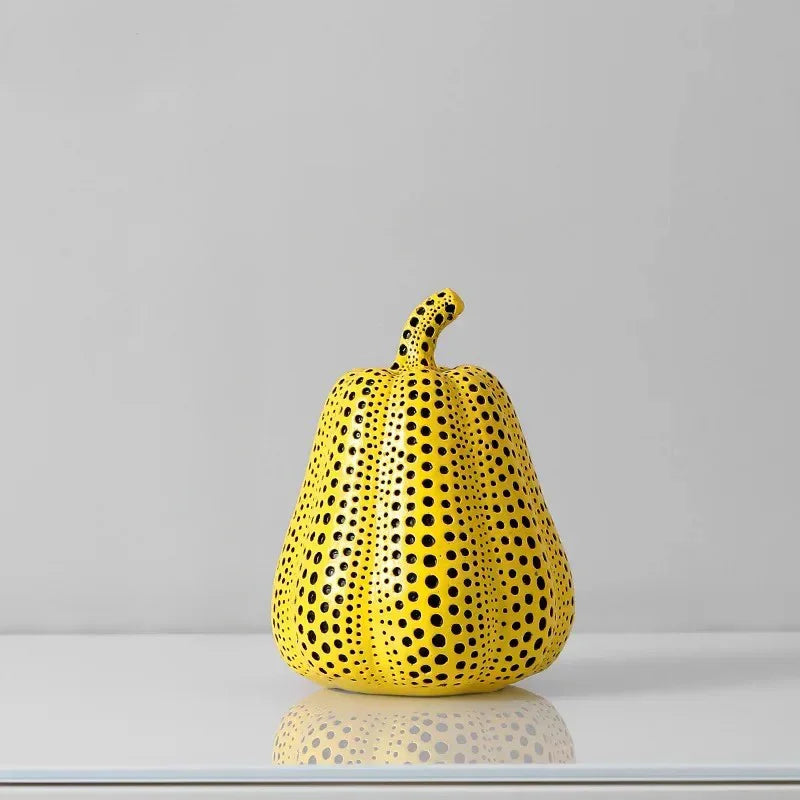 Polka Dot Ornament Collection Pumpkin Pear Owl and Bird