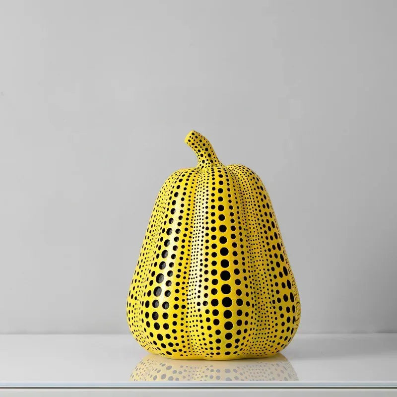 Polka Dot Ornament Collection Pumpkin Pear Owl and Bird