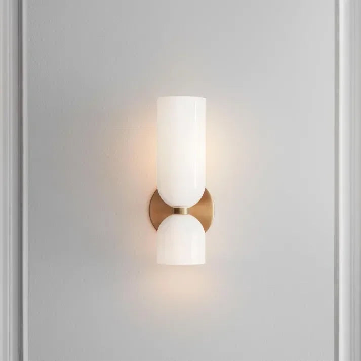 Double Glass Shade Wall Lamp E14 Sconce for Hallways
