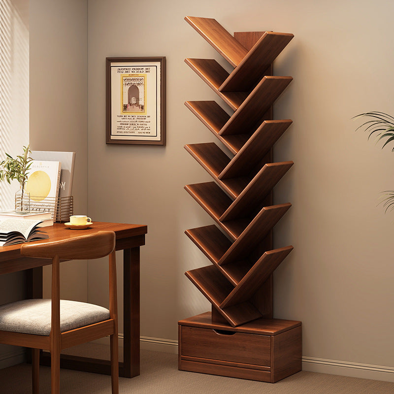 Bookshelf Narrow Tall 6 8 10 12 Tier Wooden Bookcase Storage Home Office Living Room