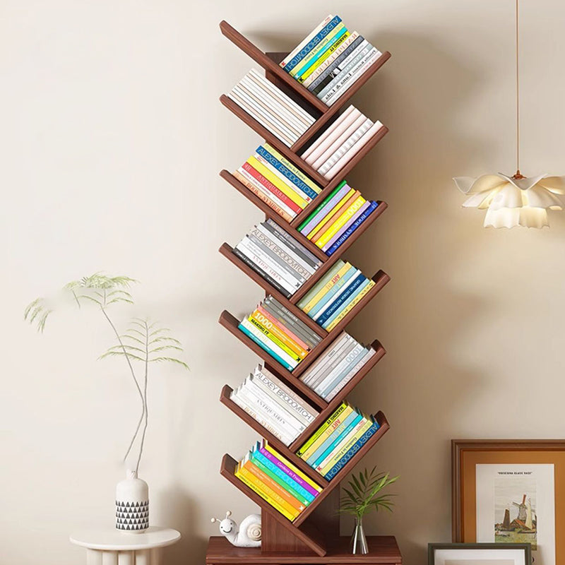 Bookshelf Narrow Tall 6 8 10 12 Tier Wooden Bookcase Storage Home Office Living Room