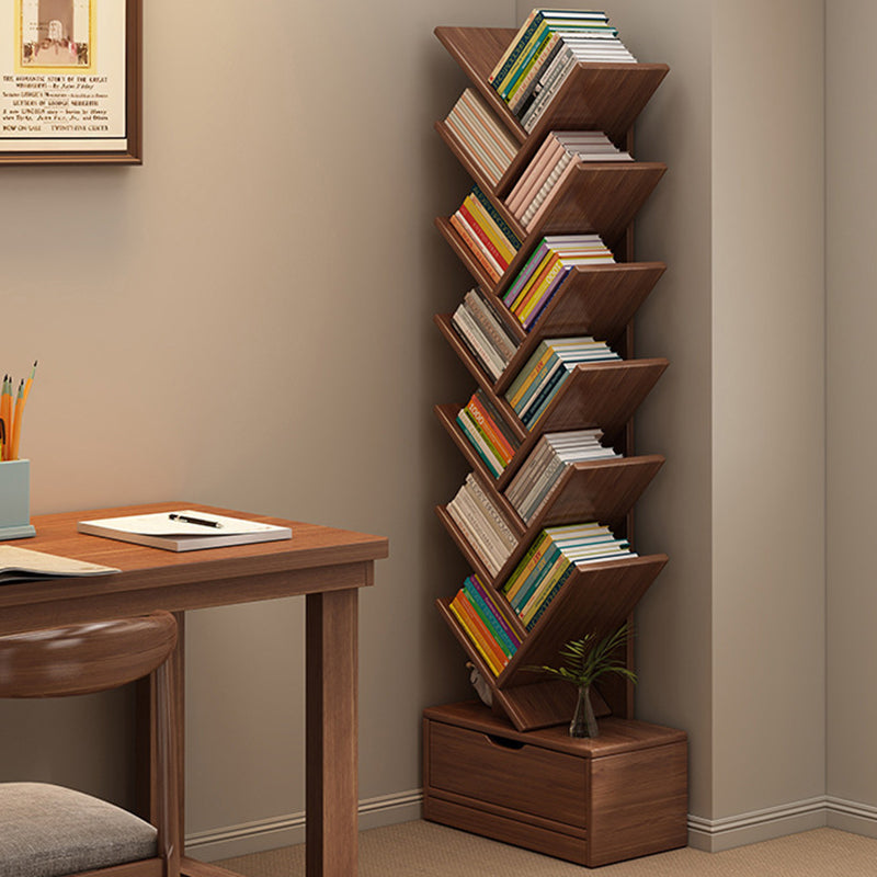 Bookshelf Narrow Tall 6 8 10 12 Tier Wooden Bookcase Storage Home Office Living Room