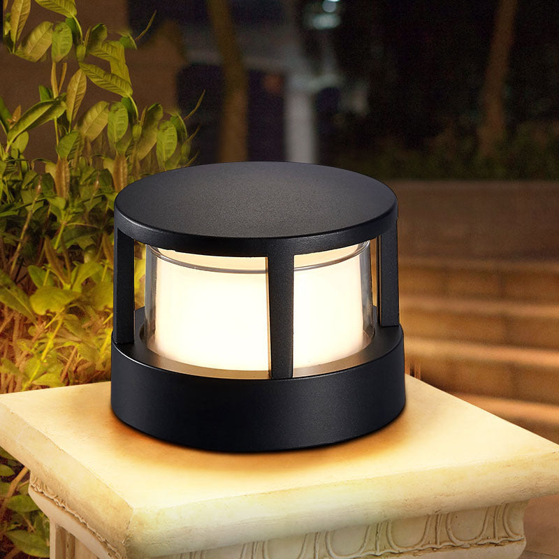 Garden Light Outdoor LED Aluminium Cylinder Bollard Waterproof Lawn Landscape Path Patio
