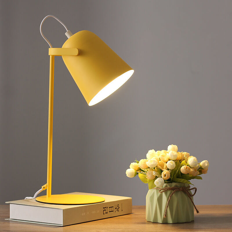 Table Lamp Metal Bucket Shade Macaron Colourful Nordic Bedside Living Room Bedroom