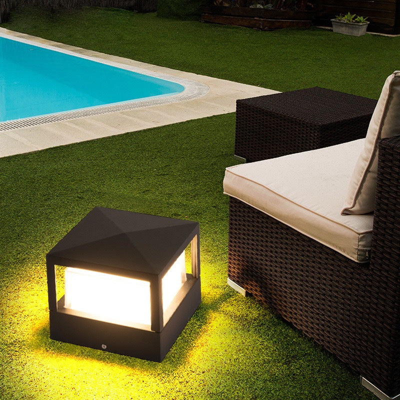 Garden Light Outdoor LED Aluminium Cylinder Bollard Waterproof Lawn Landscape Path Patio