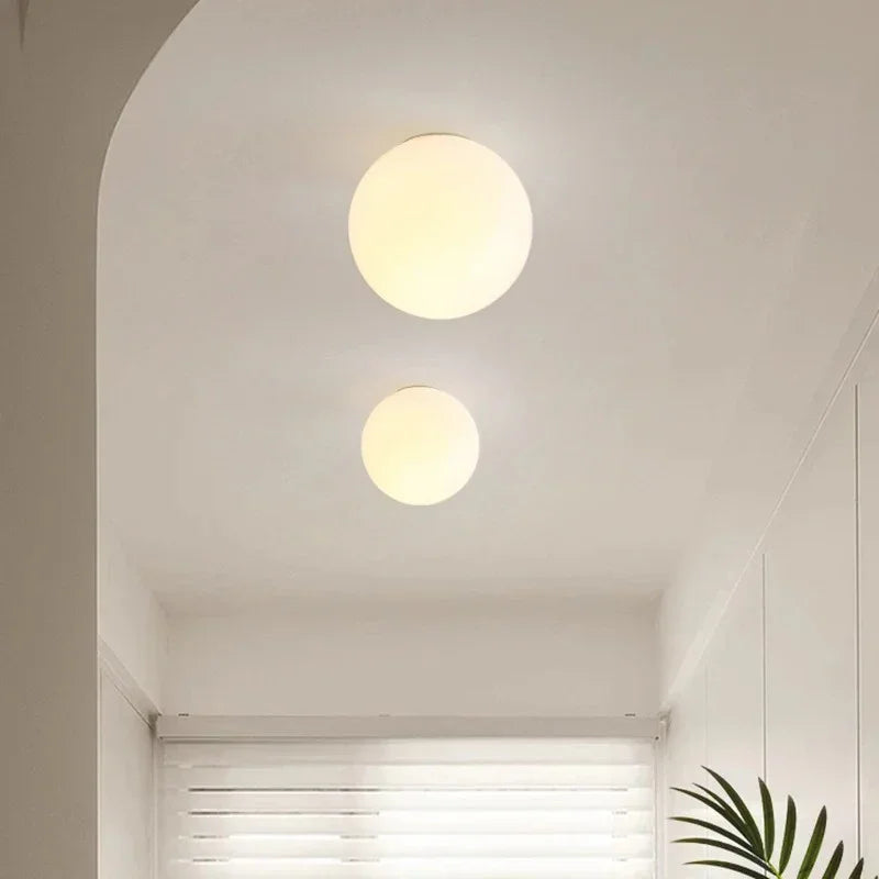 Glass Globe Ceiling Light G9 with Gold Base 12 cm