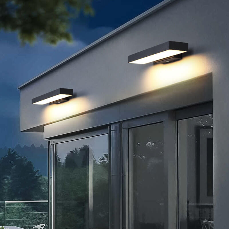 Outdoor Wall Light LED Motion Sensor Stainless Steel Rectangular Patio Garden Entryway