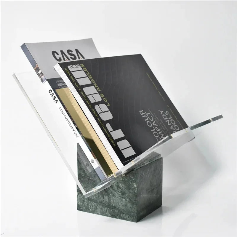 Marble and Acrylic File Holder Desk Magazine Organiser