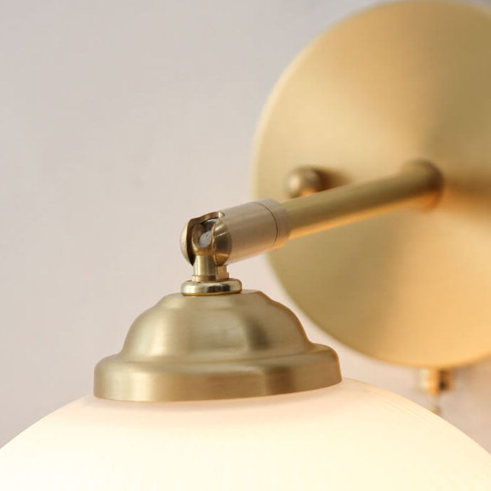 Wall Light Sconce Pull Cord Striped Glass Brass Nordic Bedroom Living Room Reading