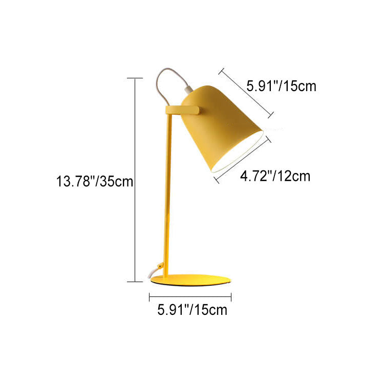 Table Lamp Metal Bucket Shade Macaron Colourful Nordic Bedside Living Room Bedroom