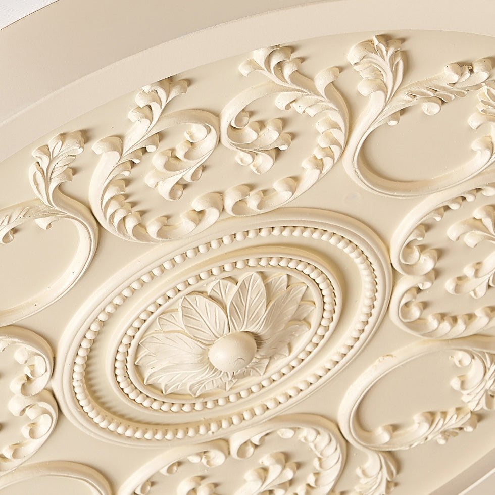 Flush Mount Ceiling Light LED Carved Dimmable Remote Minimalist Bedroom Living Room
