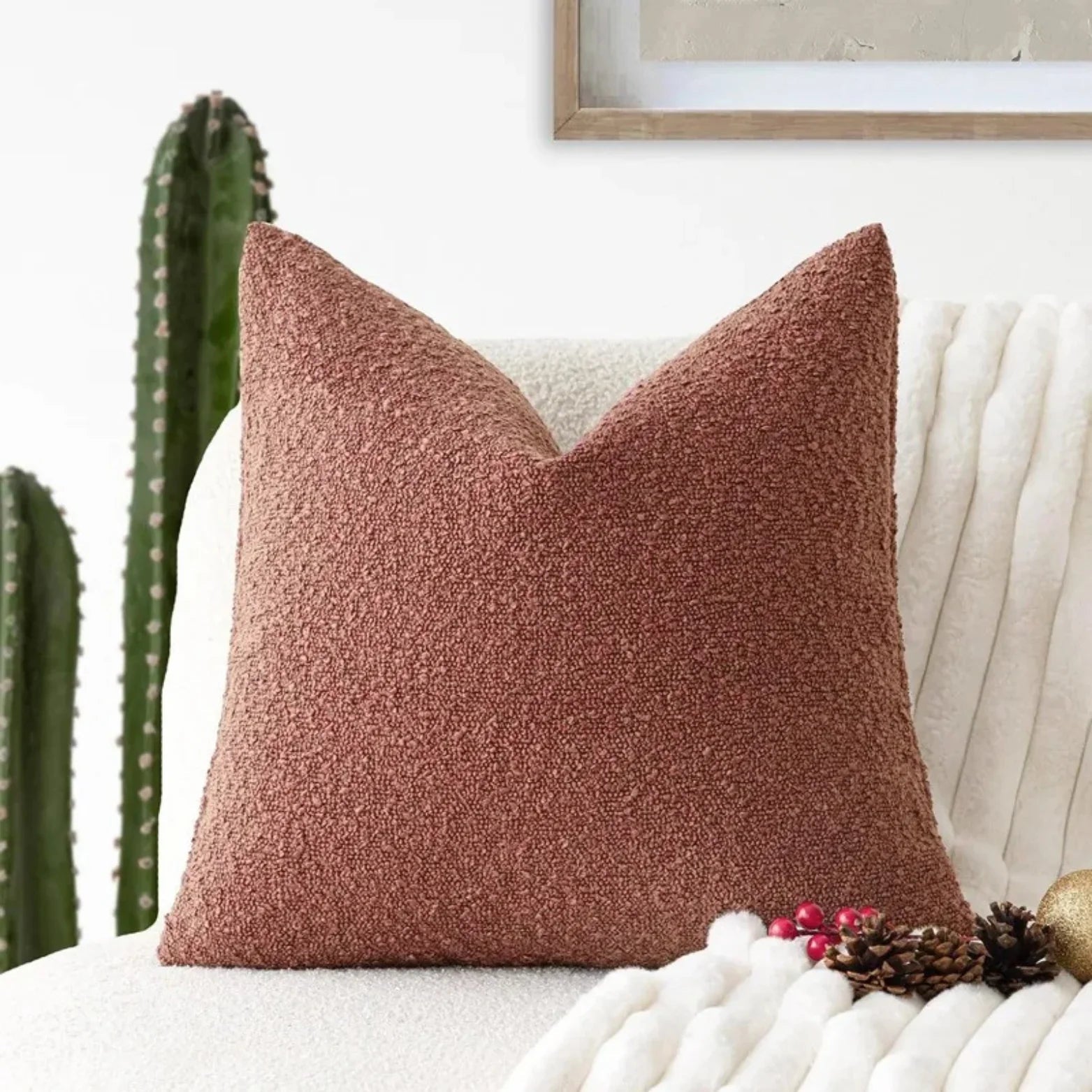 Boucle Cushion Cover 45 x 45 cm Textured Weave