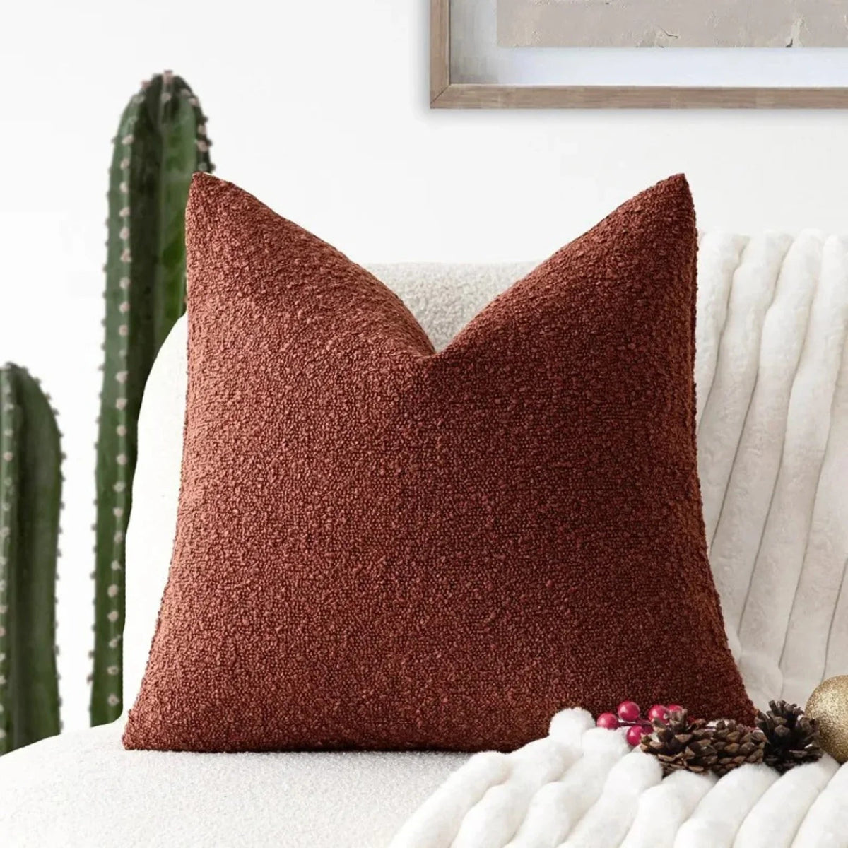 Boucle Cushion Cover 45 x 45 cm Textured Weave