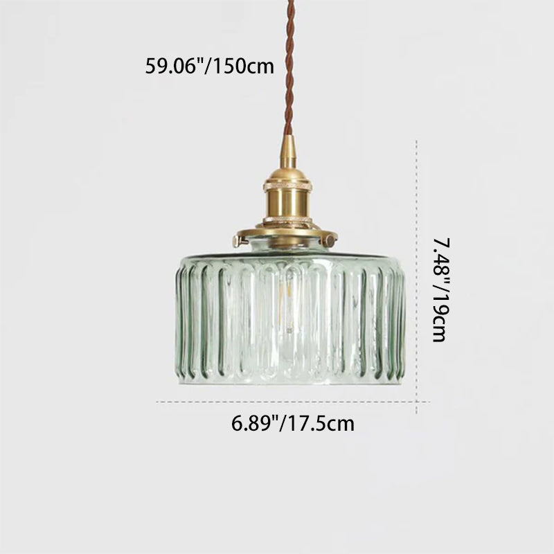 Pendant Light Brass Glass Jar Japanese Traditional Kitchen Island Dining Living Room