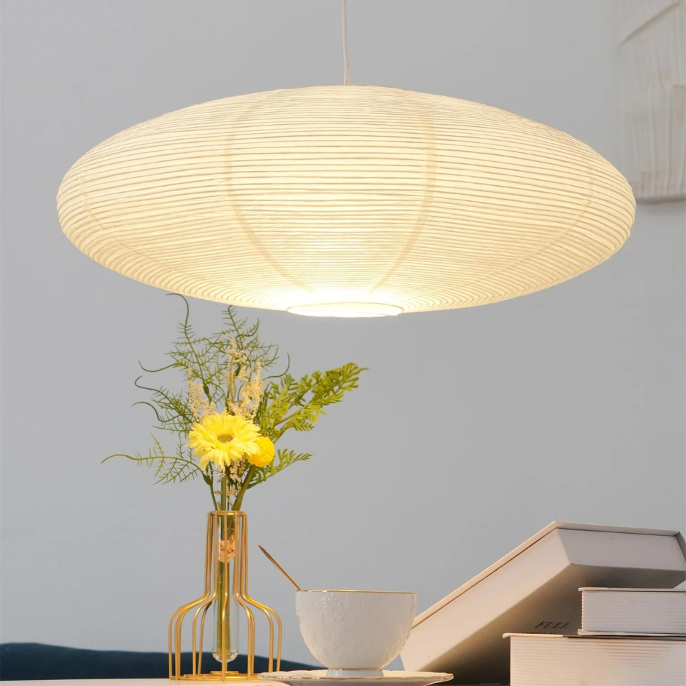 Pendant Light Mulberry Paper Shard Japandi Dining Room Bedroom Entryway