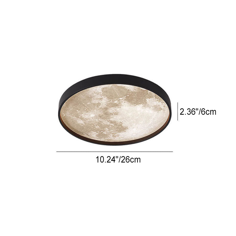 Flush Mount Ceiling Light LED Moon Round Acrylic Dimmable Minimalist Living Room Bedroom