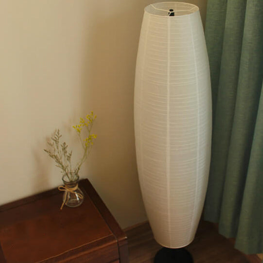 Floor Lamp Rice Paper Shade 2 Light Standing Column Nordic Bedroom Living Room Study