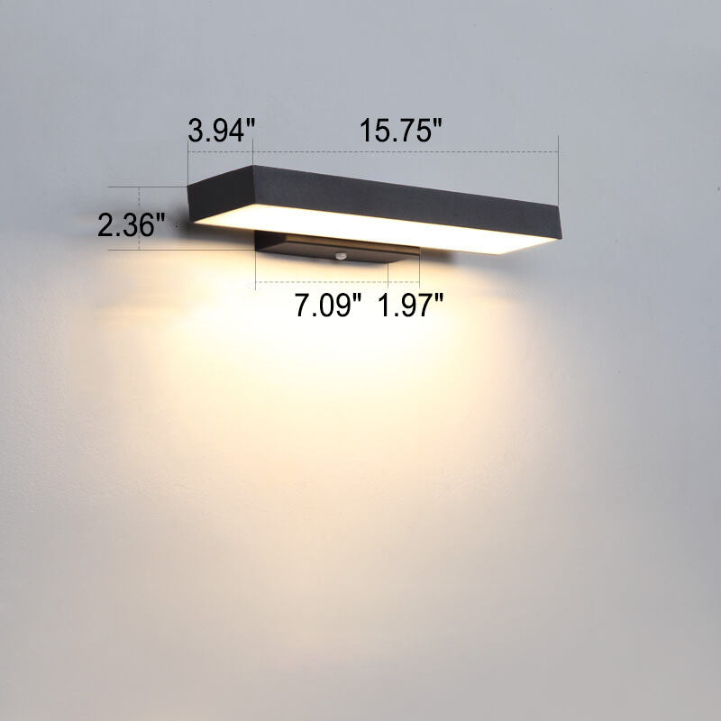 Outdoor Wall Light LED Motion Sensor Stainless Steel Rectangular Patio Garden Entryway