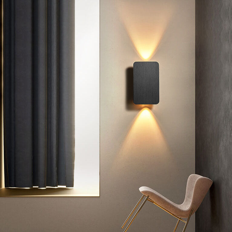Wall Light LED Aluminium Rectangular Flat Panel 2 Light Nordic Hallway Bedroom Reading