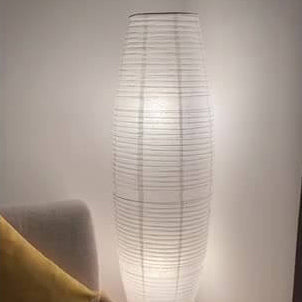 Floor Lamp Rice Paper Shade 2 Light Standing Column Nordic Bedroom Living Room Study
