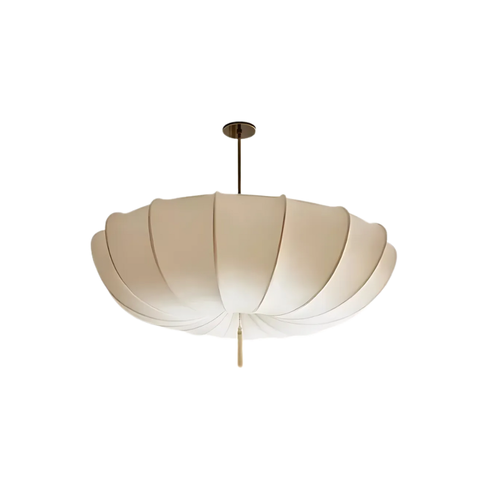 Pendant Light Pleated Fabric Shade Parisian Modern Dining Room Bedroom Living Room