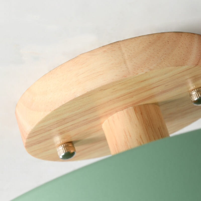 Semi Flush Mount Ceiling Light Wooden LED Nordic Bedroom Living Room Hallway