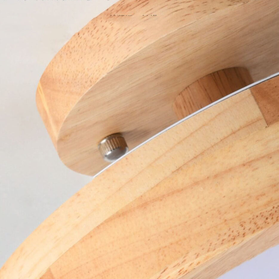Semi Flush Mount Ceiling Light Wooden LED Nordic Bedroom Living Room Hallway