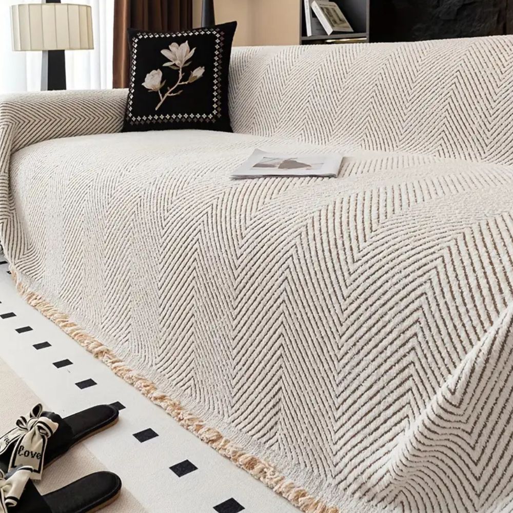 Sofa Cover Herringbone Woven Non Slip Stretch Couch Protector Living Room