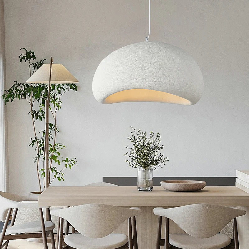 Pendant Light Wabi Sabi Fibreglass Dome Minimalist Dining Room Bedroom Cafe