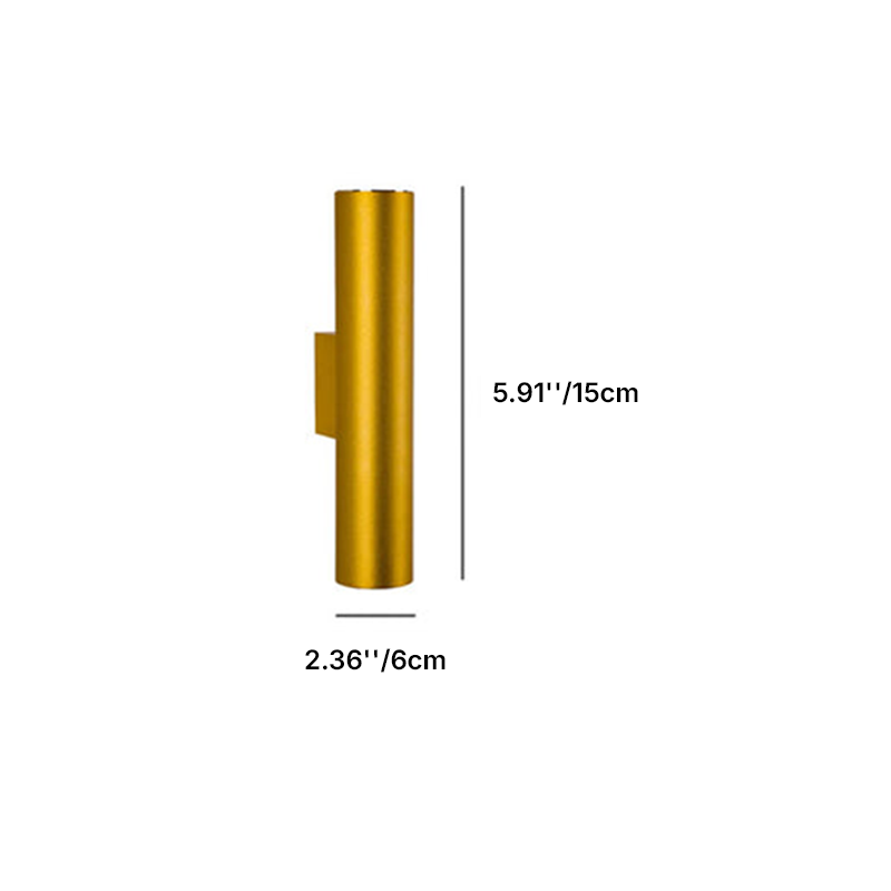 Wall Light LED Aluminium Cylinder Up Down 2 Light Minimalist Bedroom Living Room Hallway