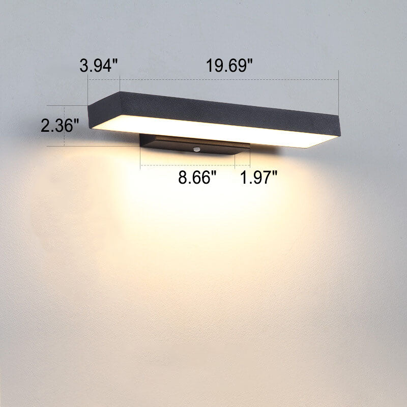 Outdoor Wall Light LED Motion Sensor Stainless Steel Rectangular Patio Garden Entryway