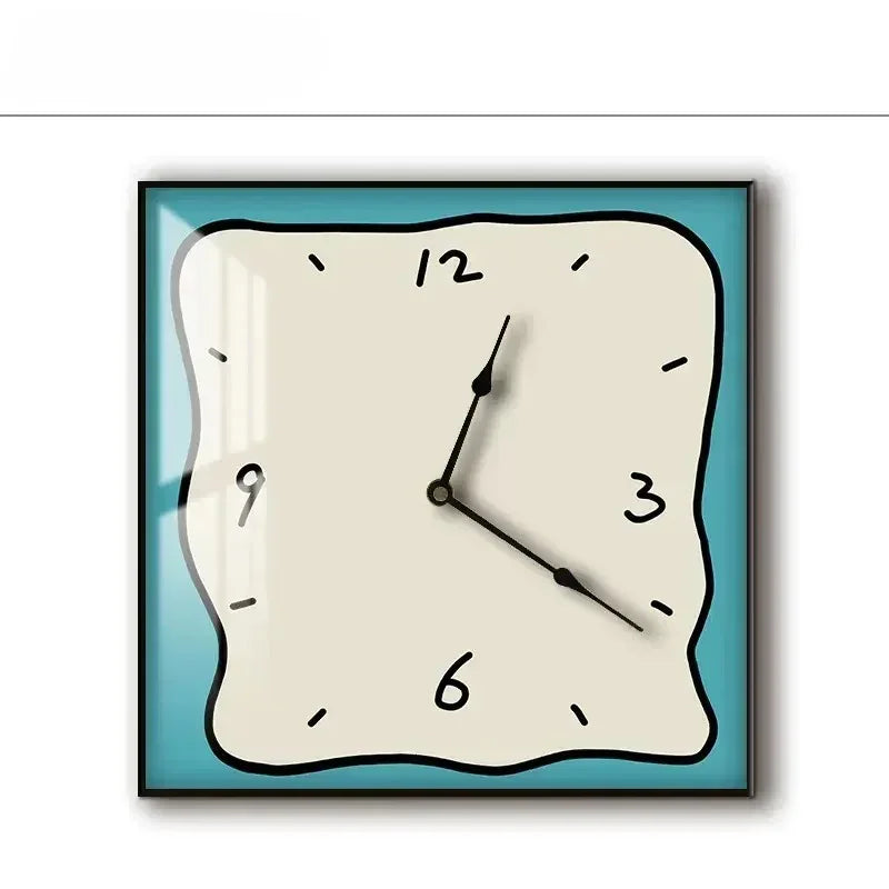Silent Wall Clock Square Graffiti Art Face Quartz Movement