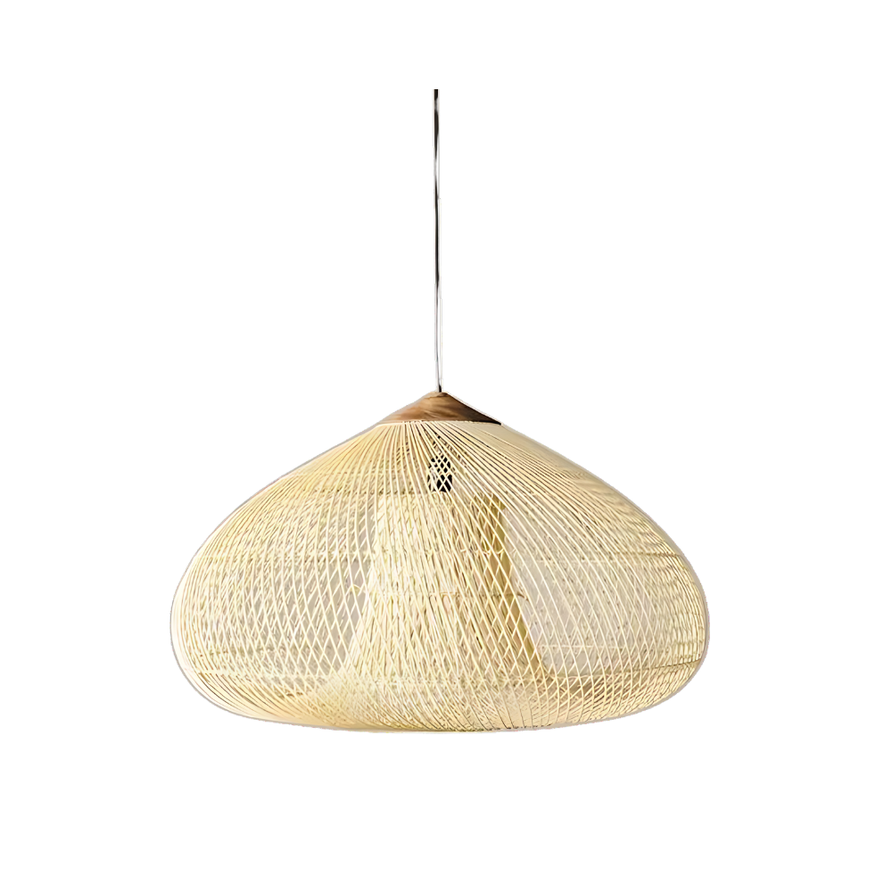 Pendant Light Handwoven Rattan Dome Japandi Boho Dining Room Kitchen Island