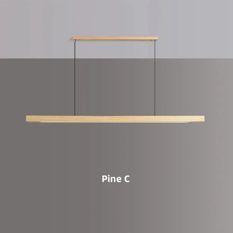 Wood Linear LED Pendant Light for Dining Tables and Islands