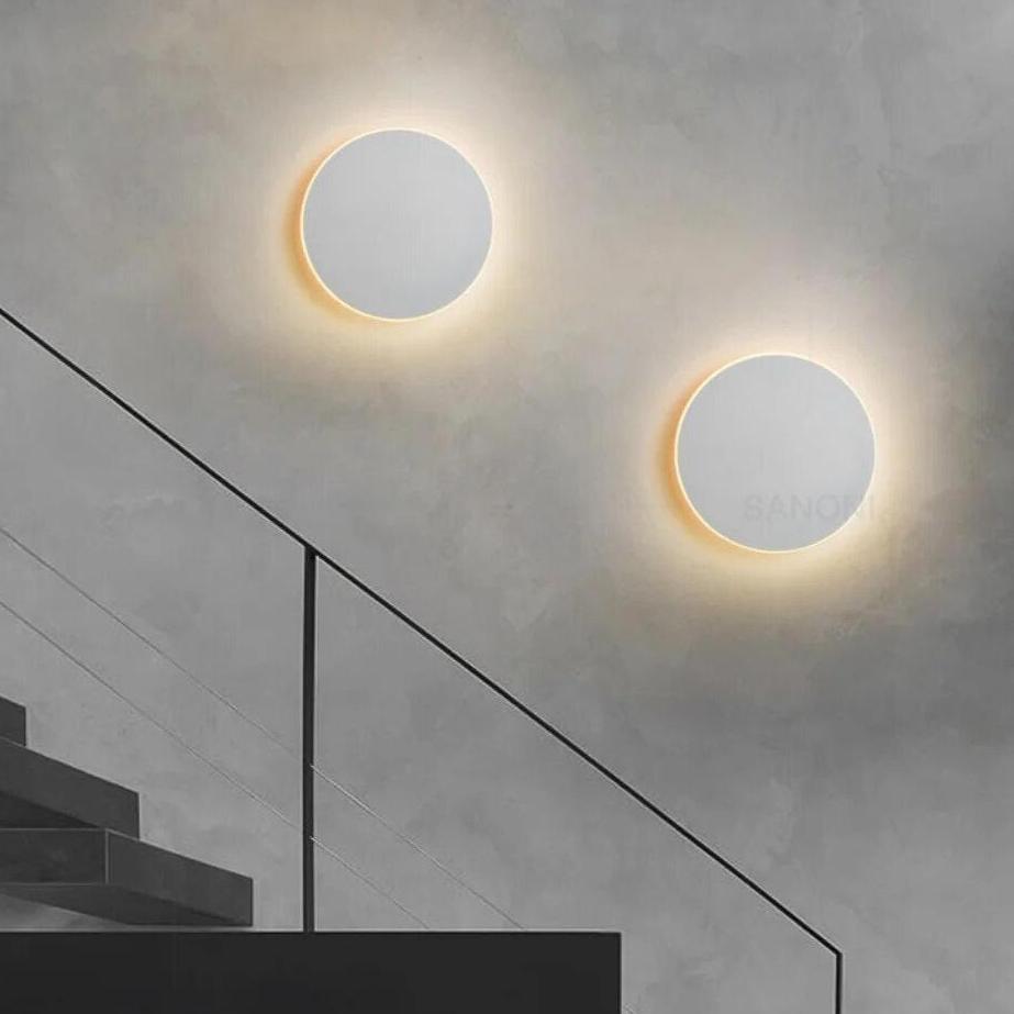 Wall Light LED Round Aluminium Touch Switch Minimalist Bedroom Hallway Stairway