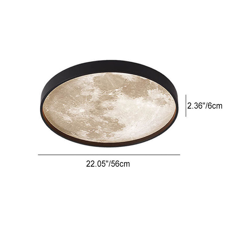 Flush Mount Ceiling Light LED Moon Round Acrylic Dimmable Minimalist Living Room Bedroom