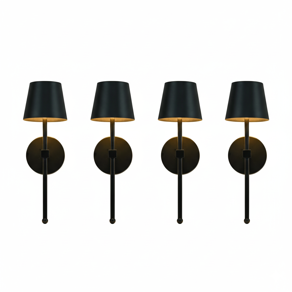 Cordless Wall Sconce Tapered Metal Shade Rechargeable Touch Remote Dimmable Bedside Hallway
