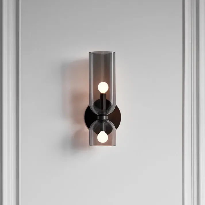Double Glass Shade Wall Lamp E14 Sconce for Hallways