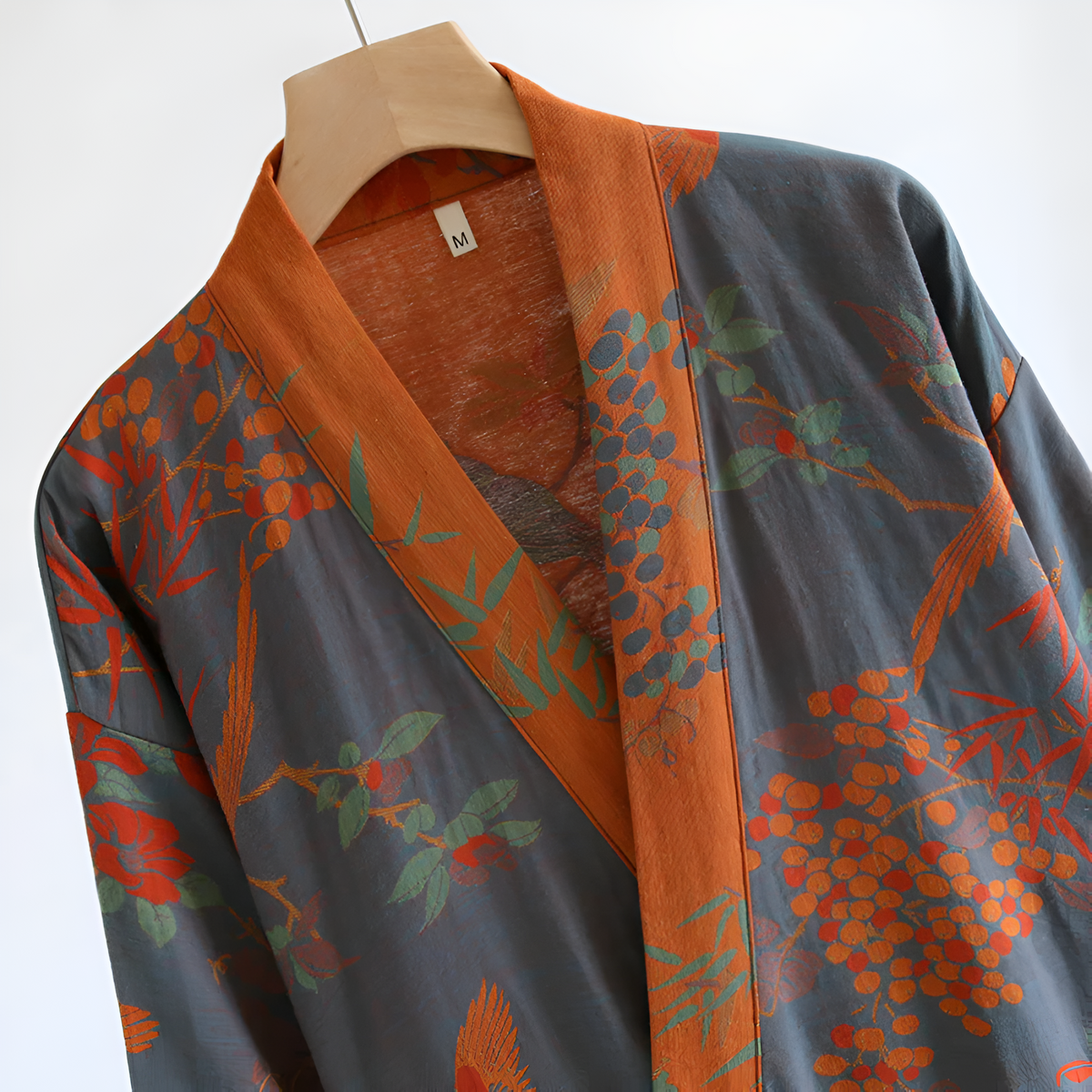 Bathrobe Waffle Weave Jacquard Side Pockets Belted Lounge Beach Robe