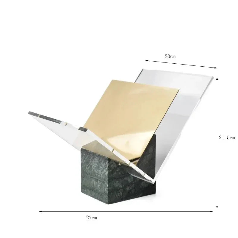 Marble and Acrylic File Holder Desk Magazine Organiser