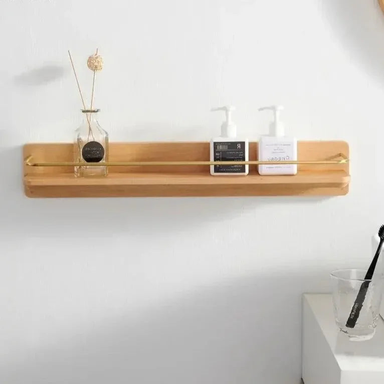 Bamboo Wall Mounted Rack for Entryways and Bathrooms