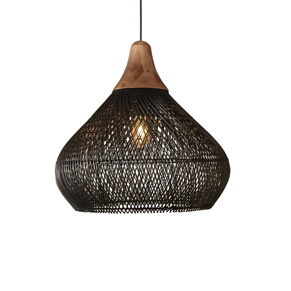 Pendant Light Handwoven Rattan Bell Boho Dining Room Kitchen Island Bedroom