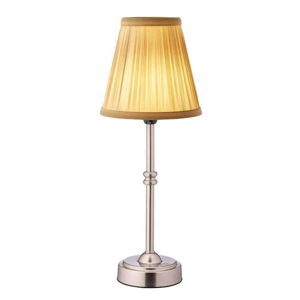 Cordless Table Lamp Retro Candlestick Base Interchangeable Shade Rechargeable LED Touch Dimmable Bedside
