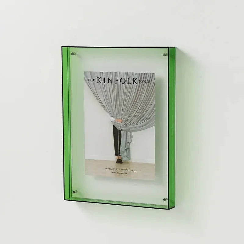 Acrylic Picture Frame with Coloured Edge for Wall and Desk