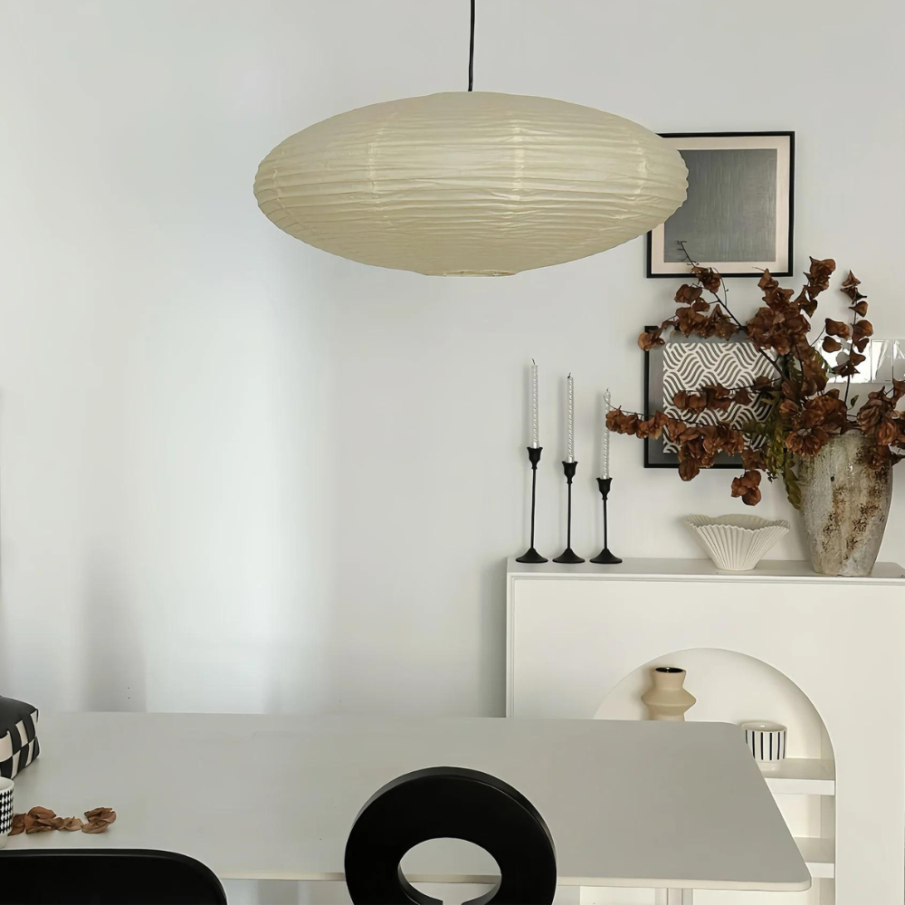 Pendant Light Mulberry Paper Shard Japandi Dining Room Bedroom Entryway
