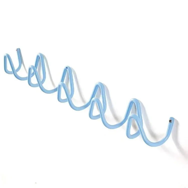 Wrought Iron Wall Hook Rack Wave Design for Entryways