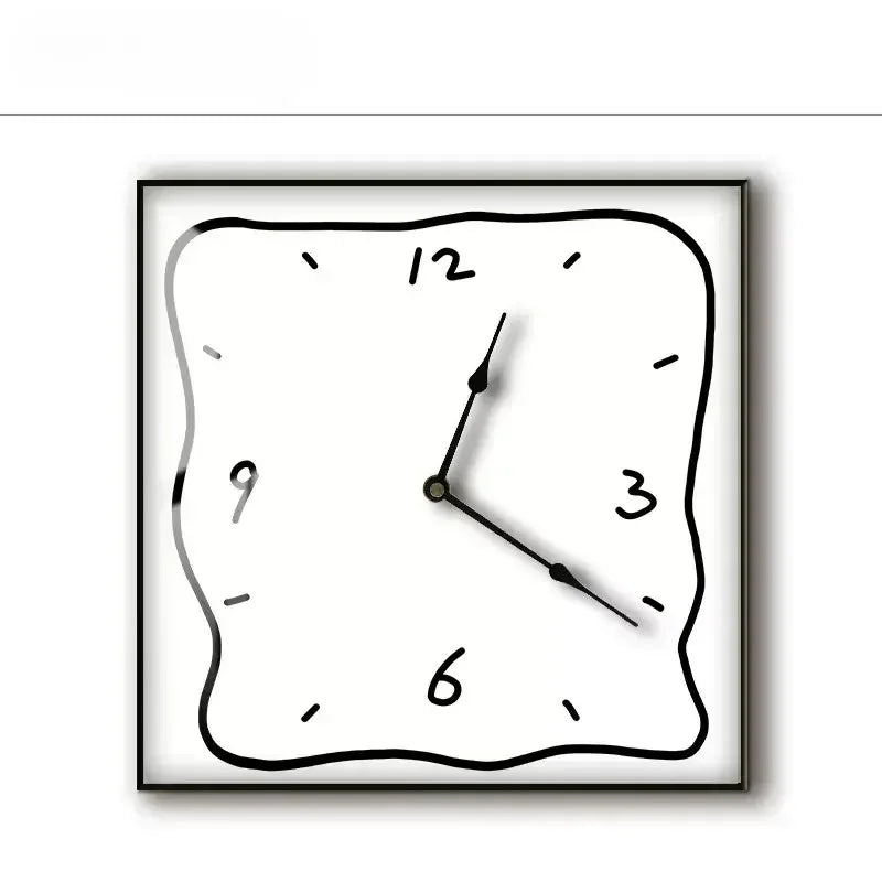 Silent Wall Clock Square Graffiti Art Face Quartz Movement