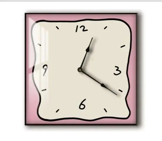 Silent Wall Clock Square Graffiti Art Face Quartz Movement