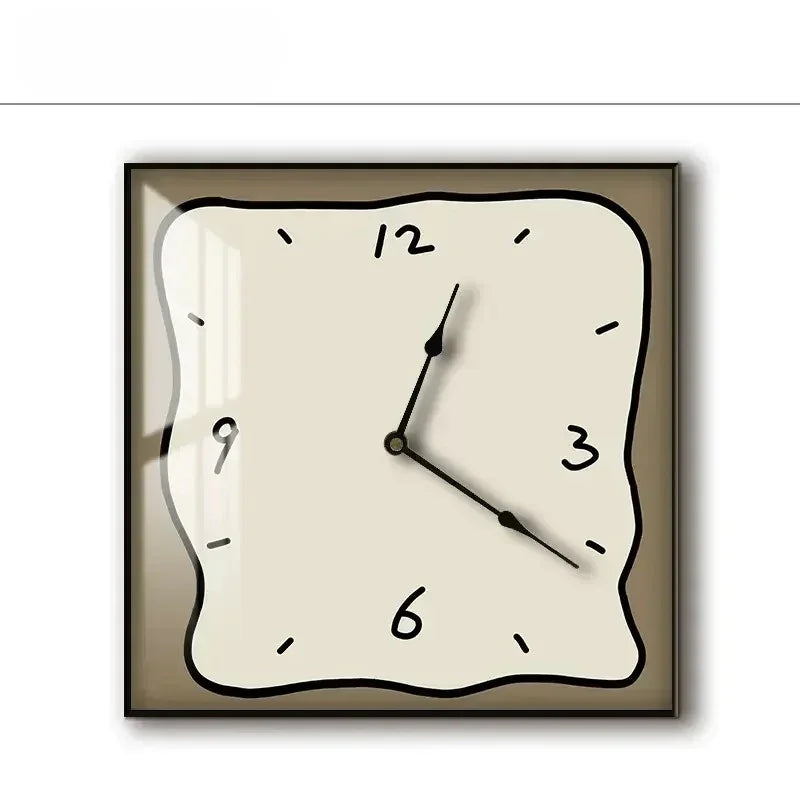 Silent Wall Clock Square Graffiti Art Face Quartz Movement